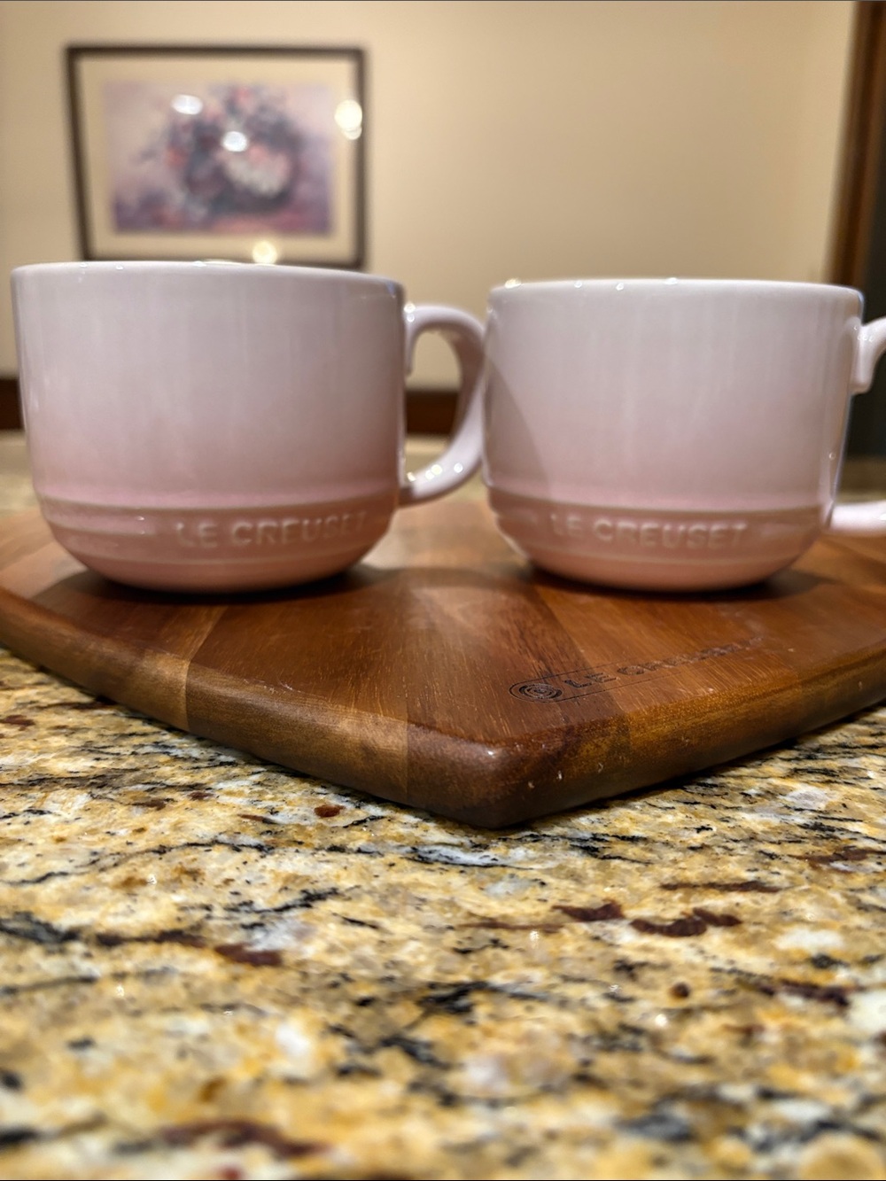 Le Creuset 350ml Coffee Mug, Shell Pink, Set of 2